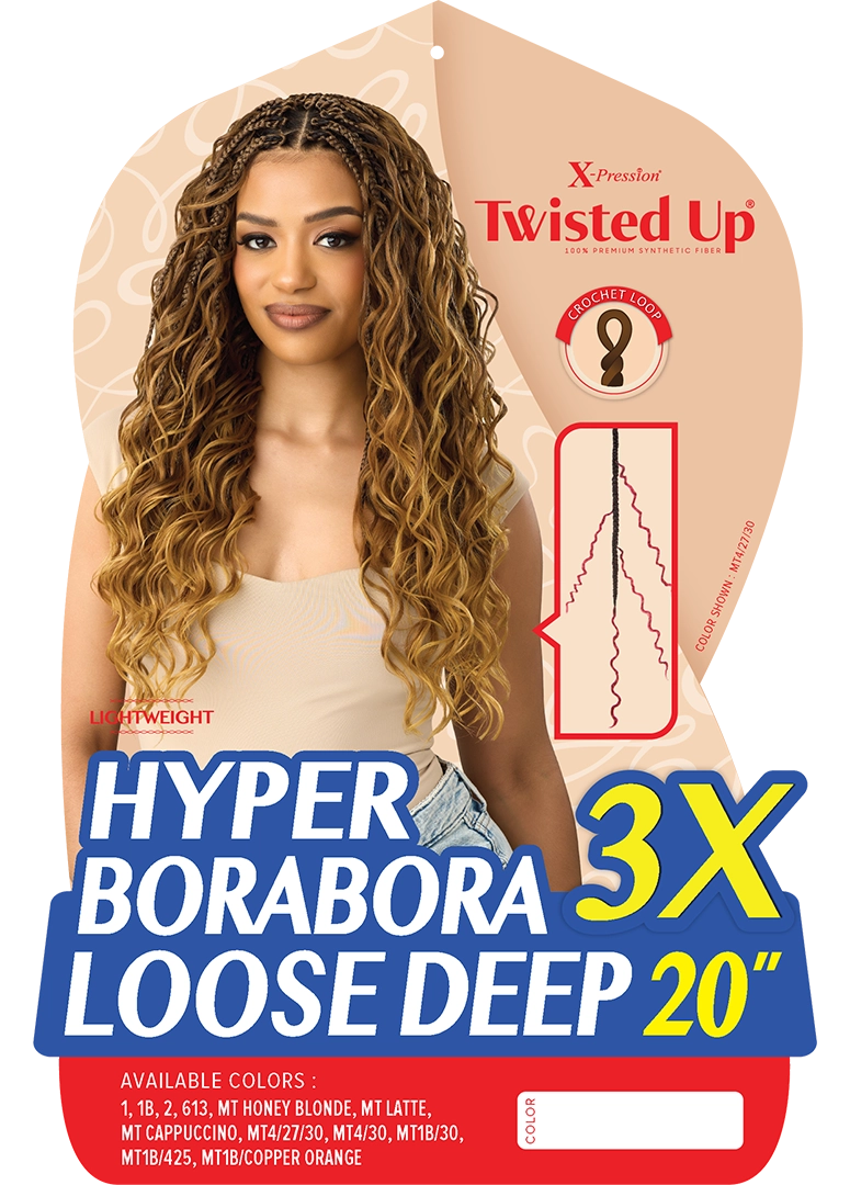 X-pression – Twisted Up – Hyper Borabora Loose Deep 20″ 3x - Image 2